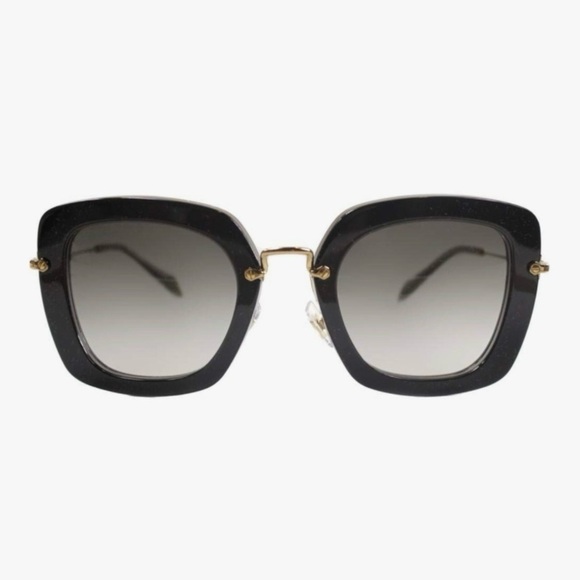 MIU MIU SMU07O KAY-0A7 Retro Sunglasses Black/ Gold main image 7